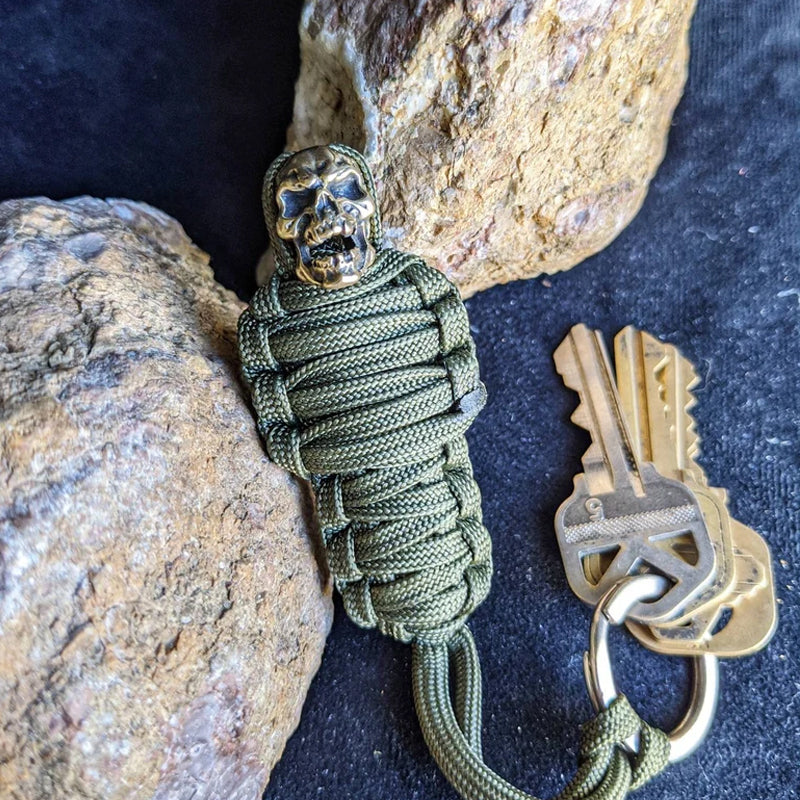 Paracord Sleutelhanger Mummie Messing Schedel