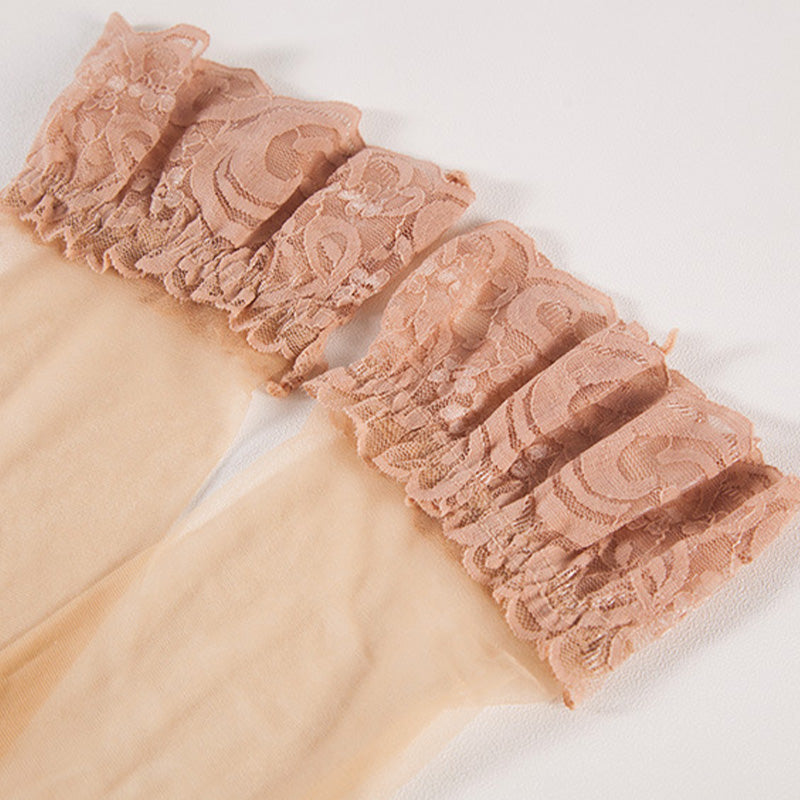 Ultradunne sexy kanten zwarte kousen