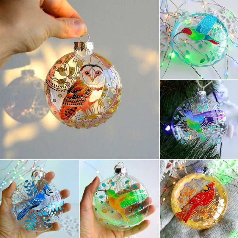 Vogel kerstboom platte ornamenten