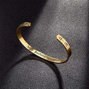Innerlijke gegraveerde inspirerende manchet armband Bangle