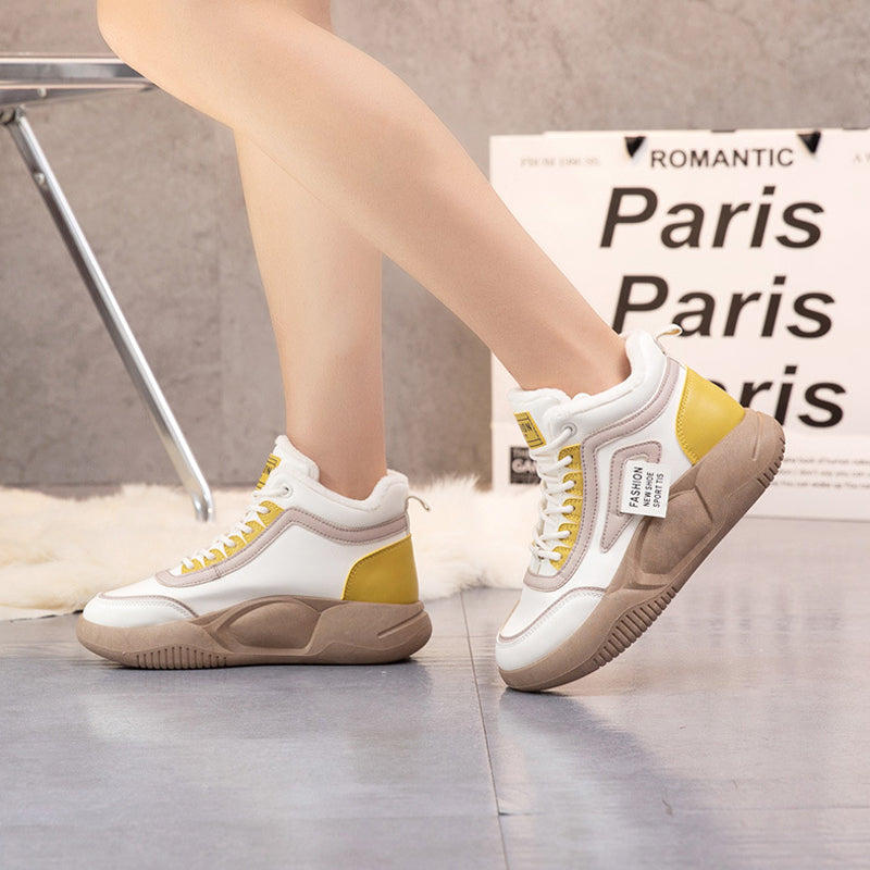 Hoge Dames Fleeceschoenen met Dikke Zolen