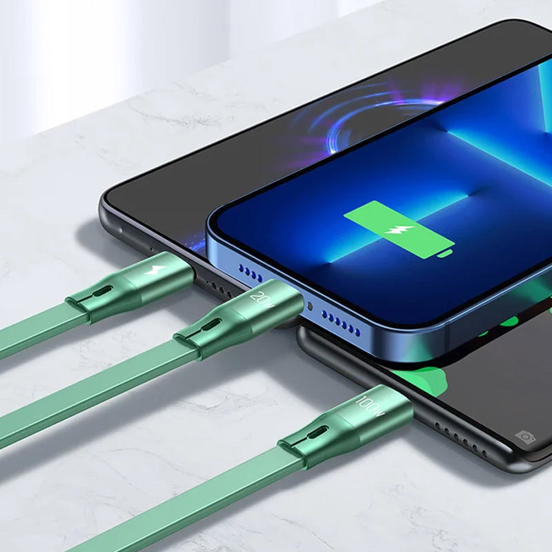 Intrekbare drie-in-één datakabel