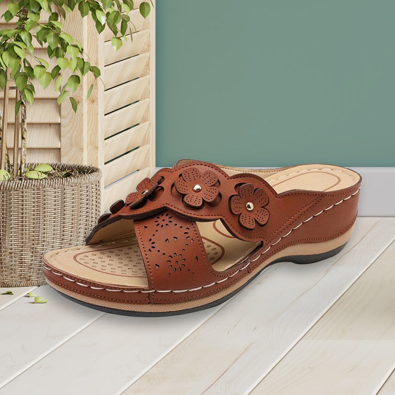 Sandalen met plateauzool in effen kleur