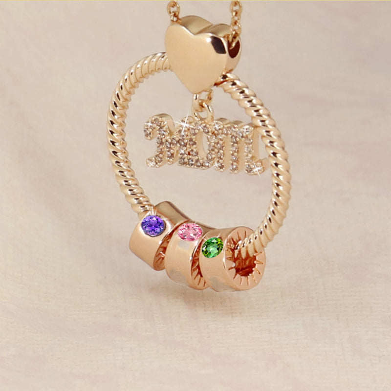 Geboortesteen ketting voor moeder