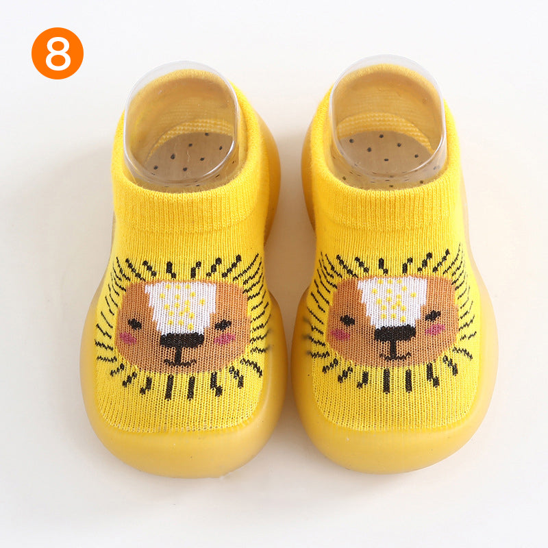 Antislip babyslofjes met dierenpatroon