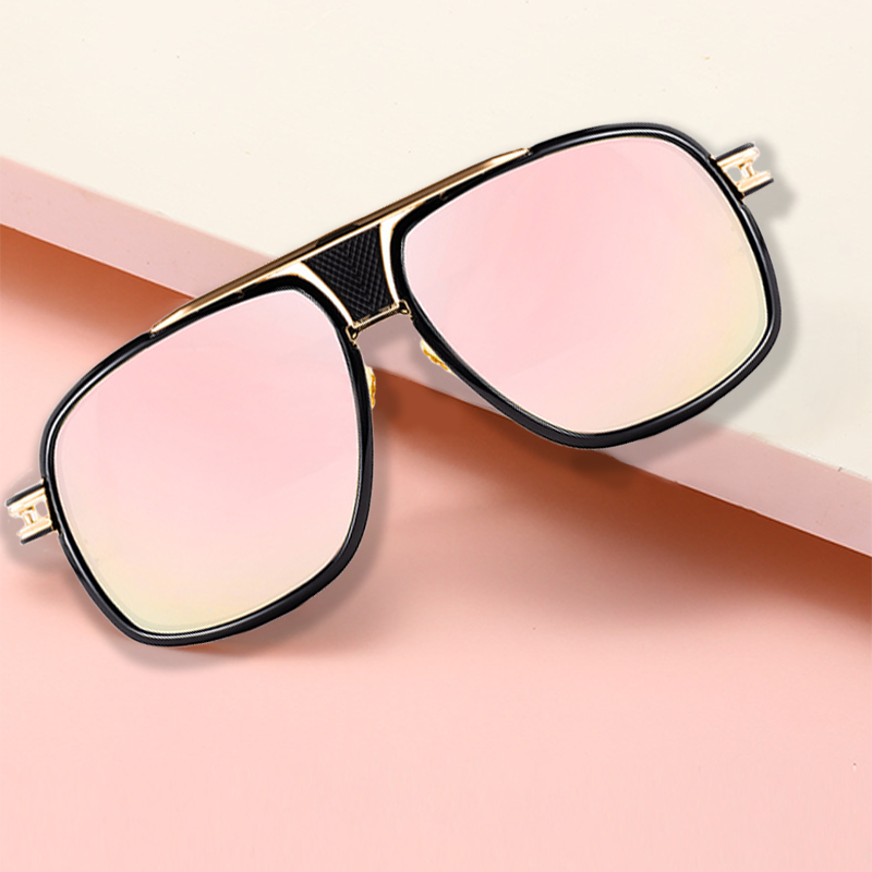 Vintage metalen zonnebril met groot montuur