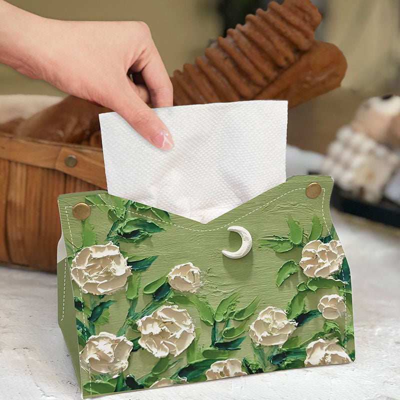 Weefseldoos met olieverf print