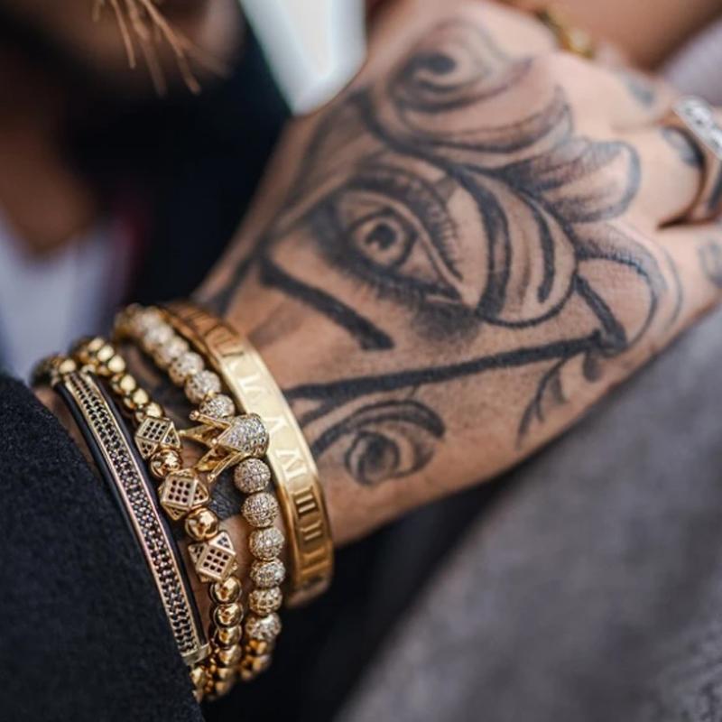 Zirkoon kroon combinatie vierdelige armbanden