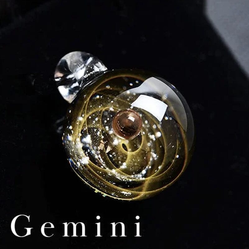 Kosmische sterrenhemel glazen kralen hanger ketting