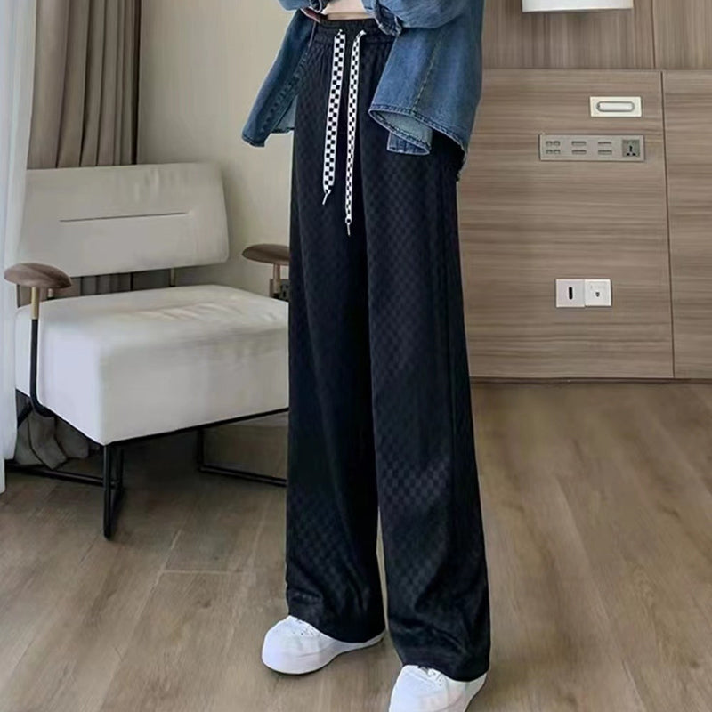 Geruite broek met wijde pijpen