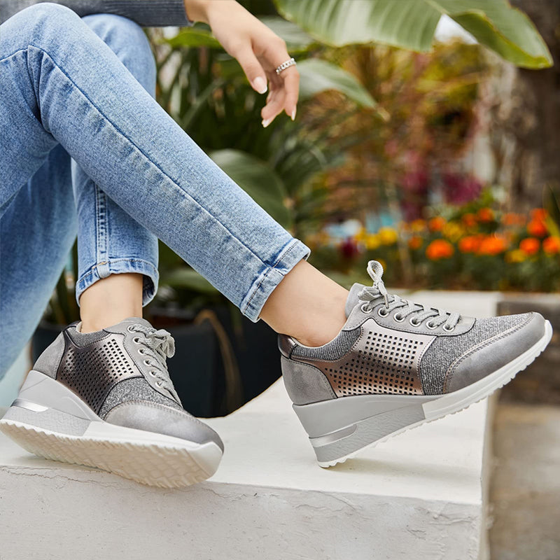 Wedge-sneakers met hoge hak voor dames