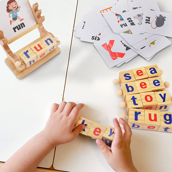 Houten leesblokken CVC Sight Words Game