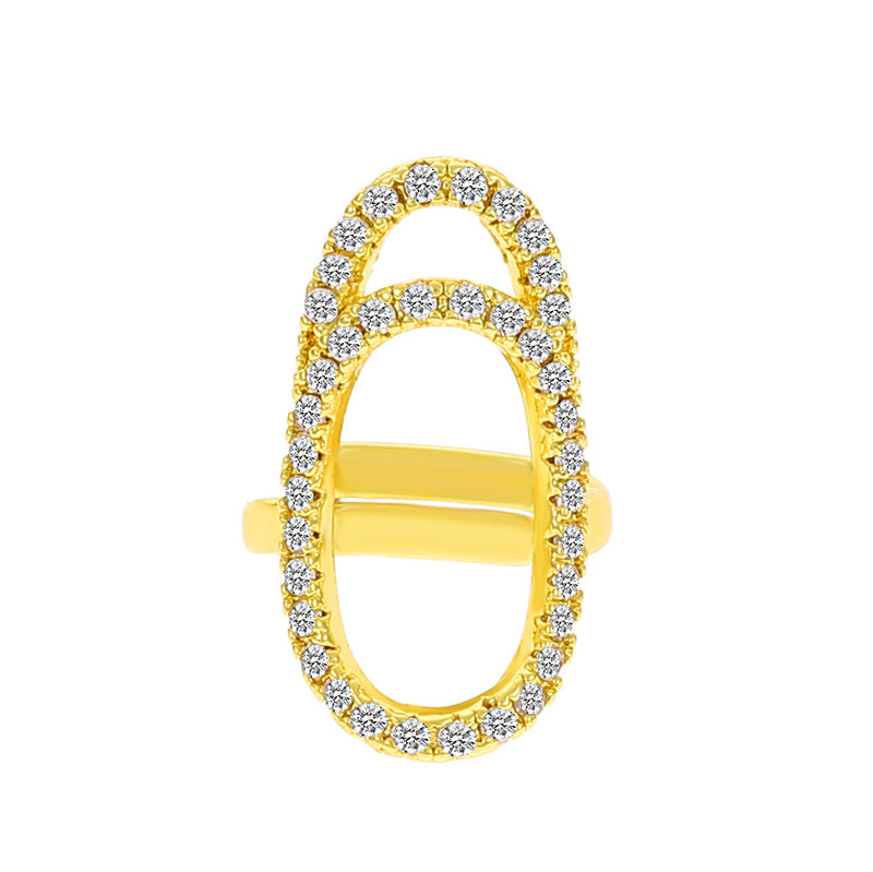 Geometrische diamanten open nagelring