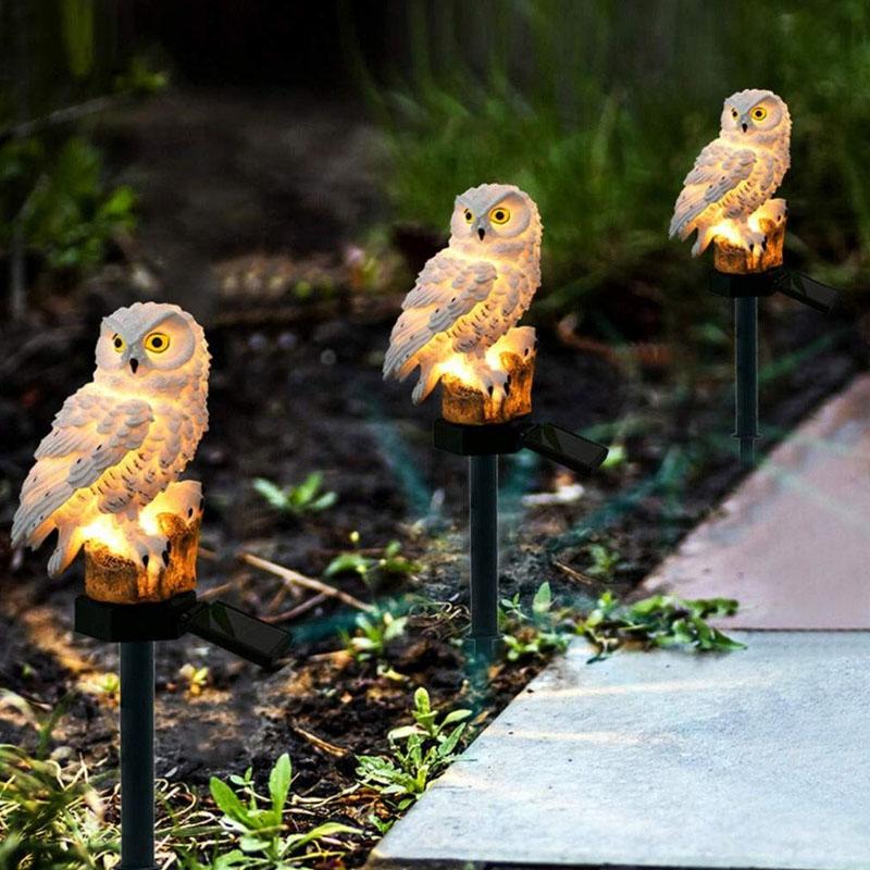 Solar uil vormige lichten outdoor tuin licht