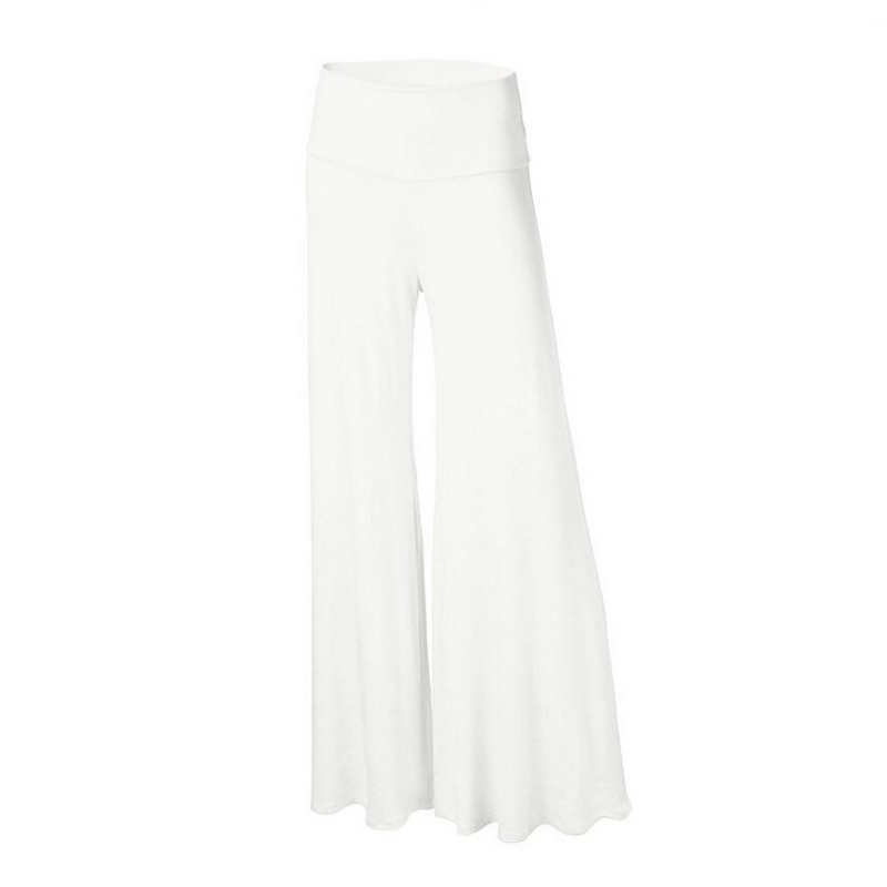 Casual gedrapeerde broek met hoge taille en wijde pijpen