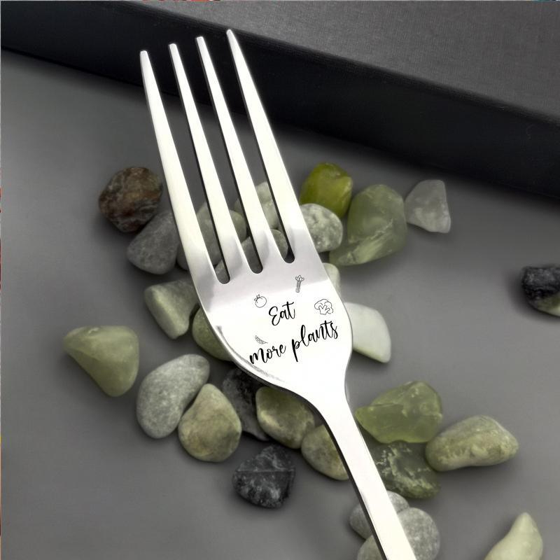 Gegraveerde vork geschenk