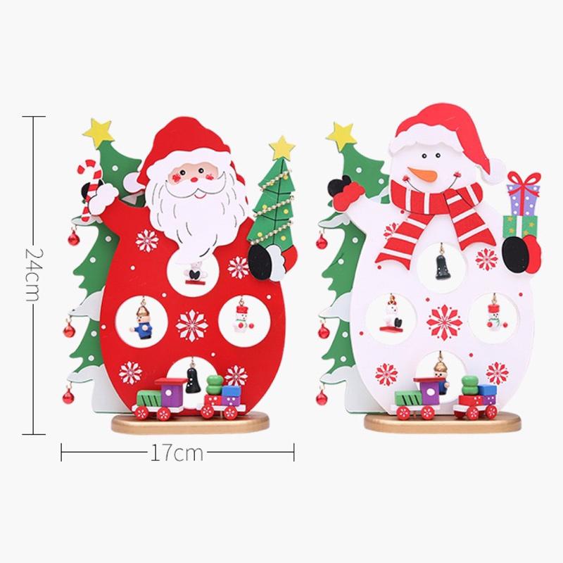 Houten kerstdecoratie met mini hangers