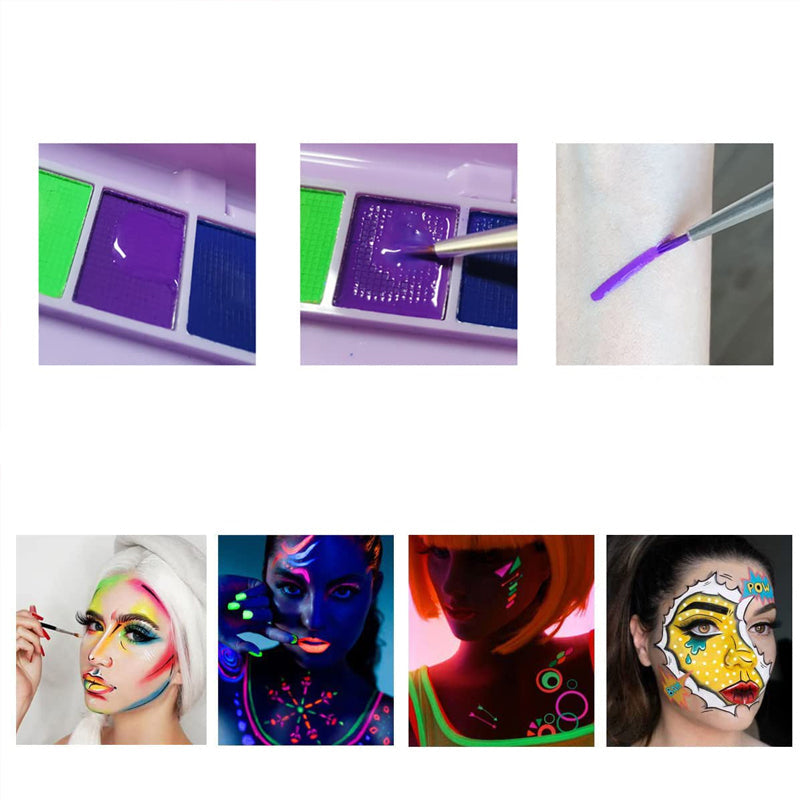 In water oplosbaar fluorescerend make-uppalet