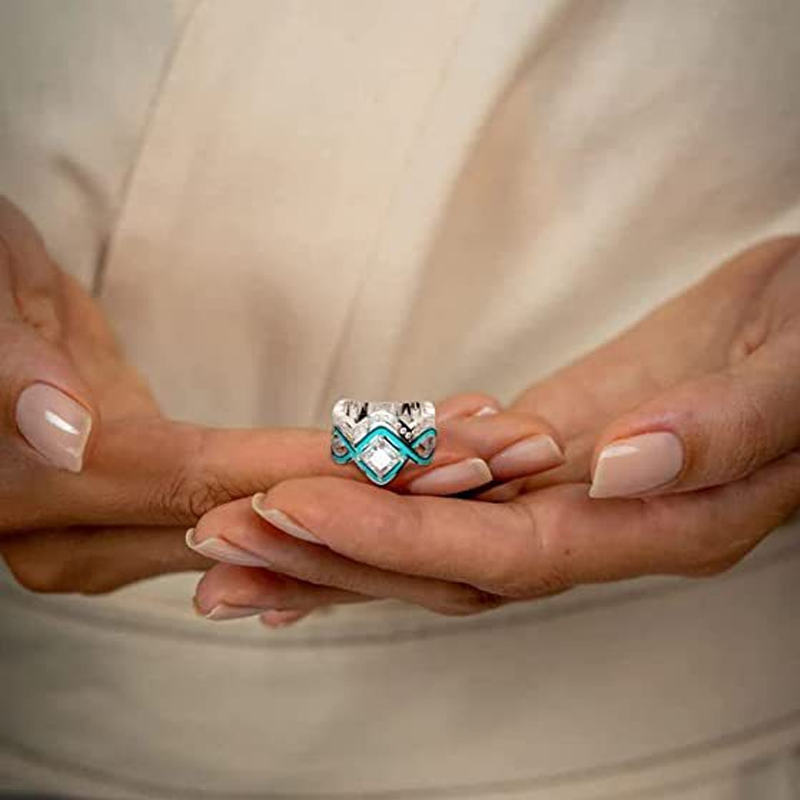 Turquoise Ocean Wave Ring