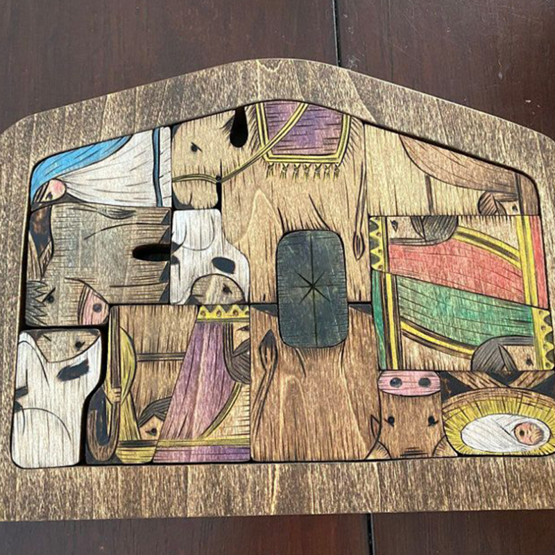 Houten Jezus puzzels set