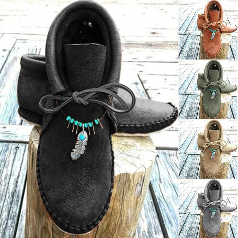 Ronde laarzen met platte hak