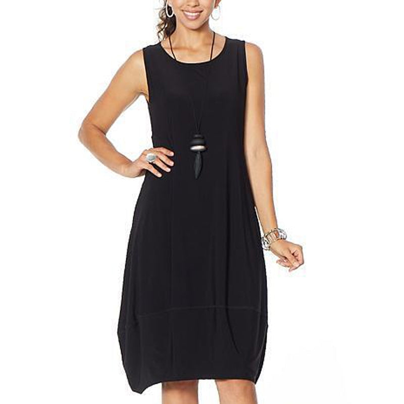 Mouwloze jurk van mat jersey