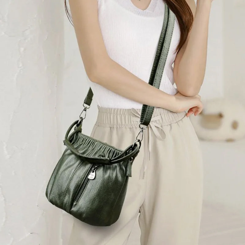 Schoudertas voor dames met retro textuur