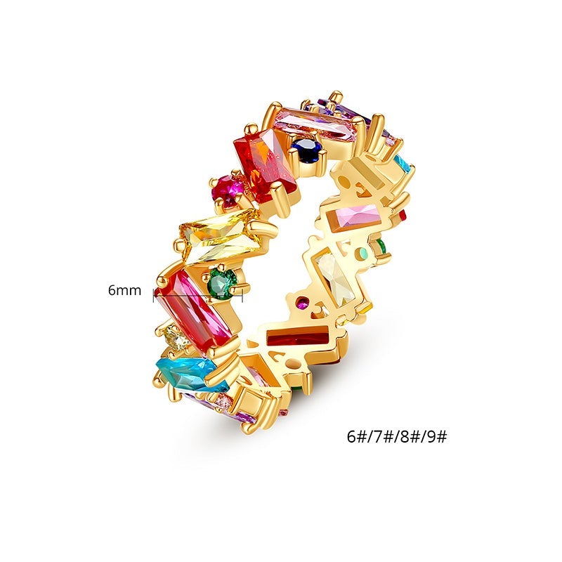 Ring met regenboog zirkoon