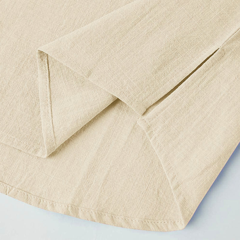 Overhemd van katoenlinnen met opstaande kraag