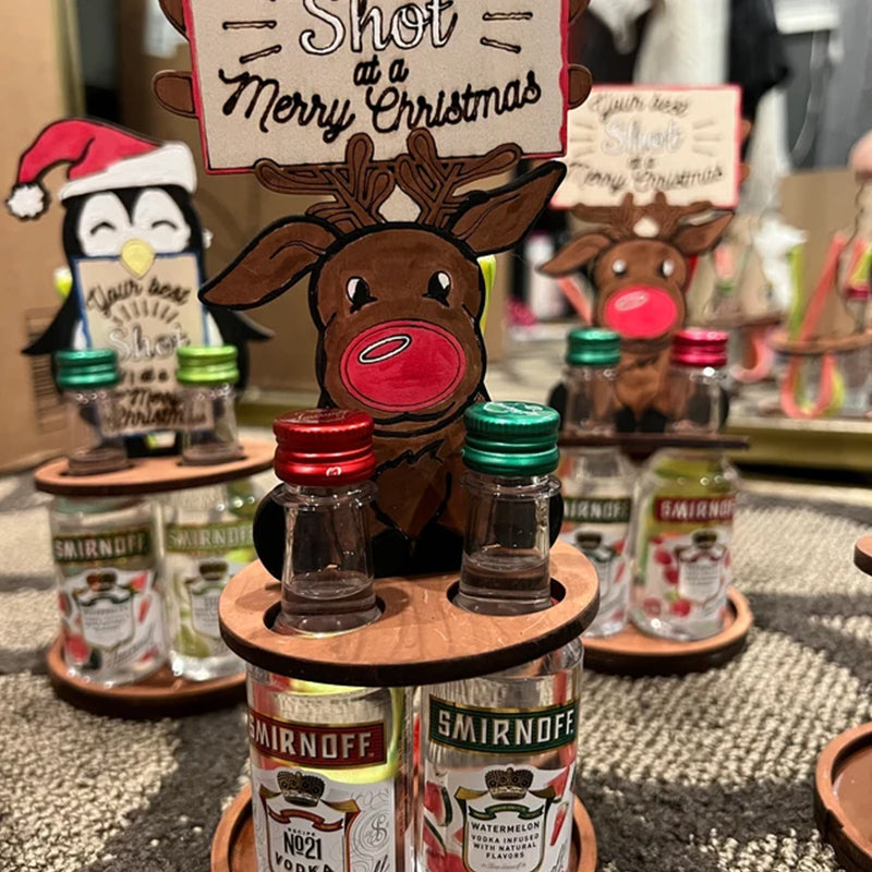 Kerst mini-wijnfleshouder