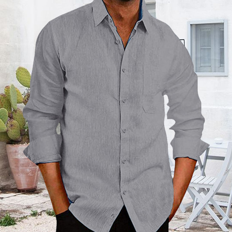 Herenhemd in effen kleur