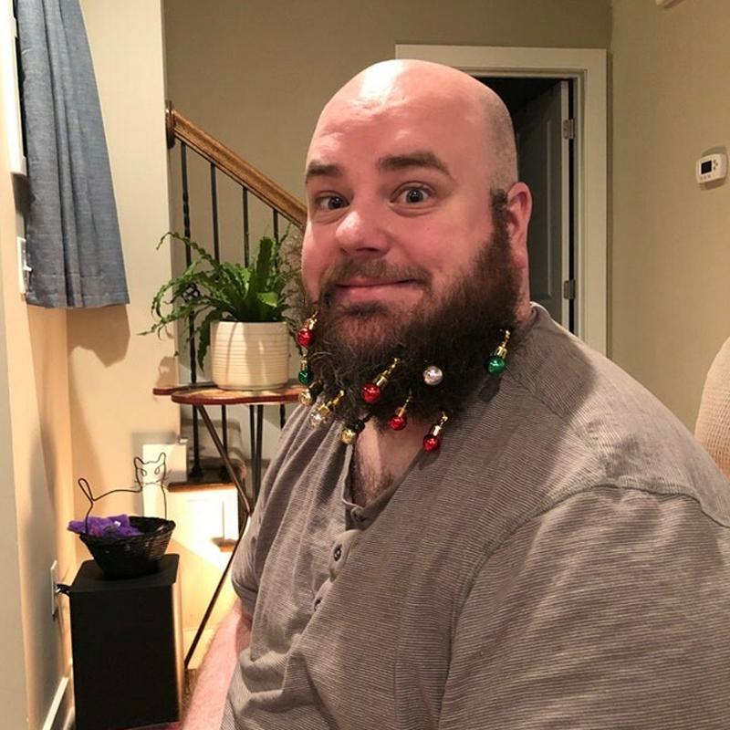 Gloeiende baard kerstversiering klokken