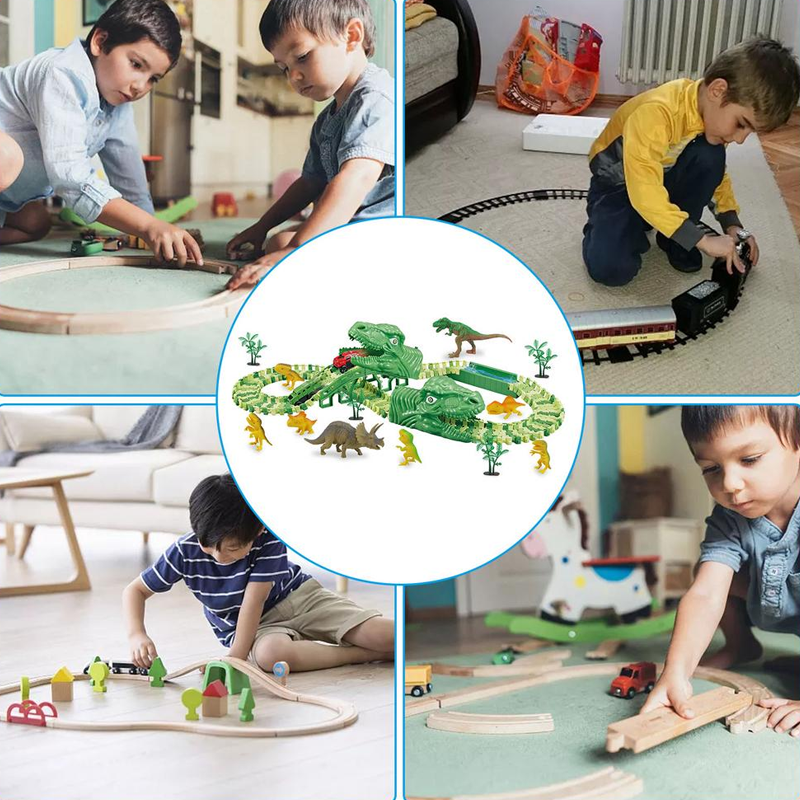 De supercoole dinosaurus racebaan