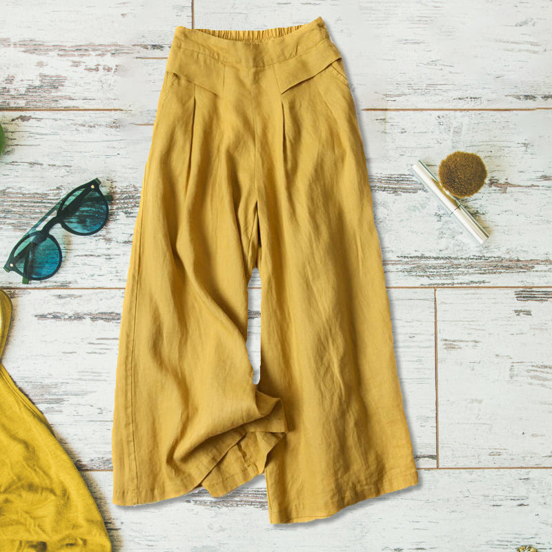 Dames casual losse katoenen linnen wijde pijpen