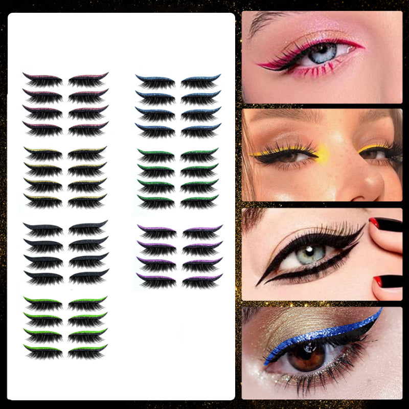 Herbruikbare eyeliner- en wimperstickers (4 paar)
