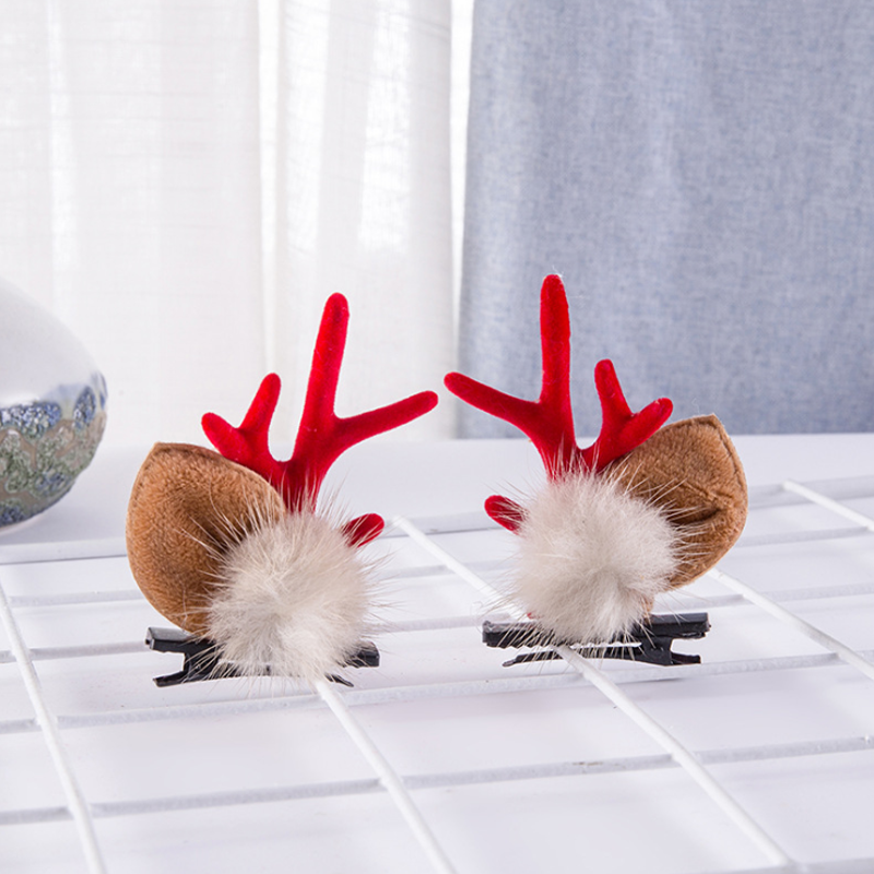 Kerstmis Nieuw gewei pluche haarspelden