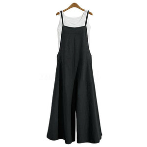 Zomer Casual Losse Solid Tank-jumpsuit voor dames
