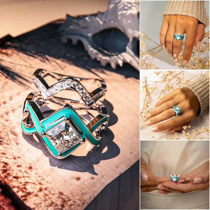 Turquoise Ocean Wave Ring