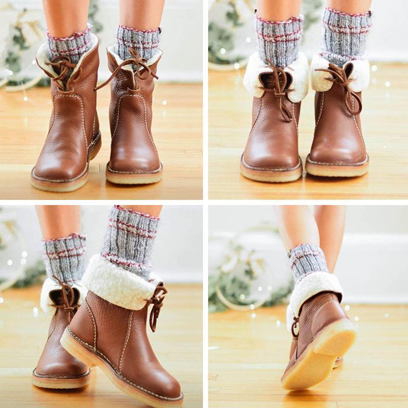 Dameslaarzen met ronde neus