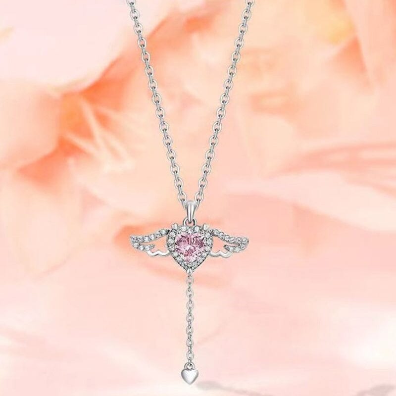 Roze engel vleugels ketting