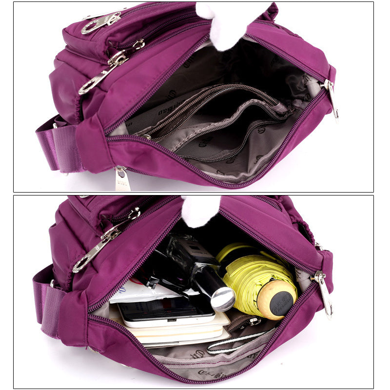 Meerlaagse nylon crossbody tas voor dames