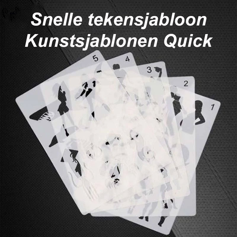 Sjablonen voor snel tekenen van stencilkunst (12 vellen / set)