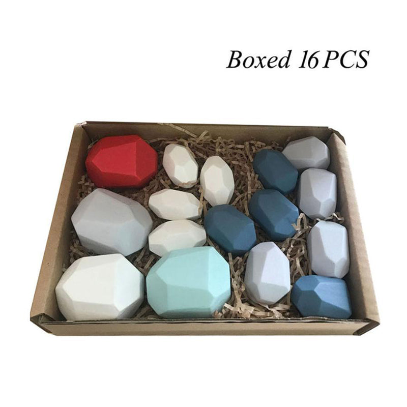 Houten stenen set balancerende blokken speelgoed