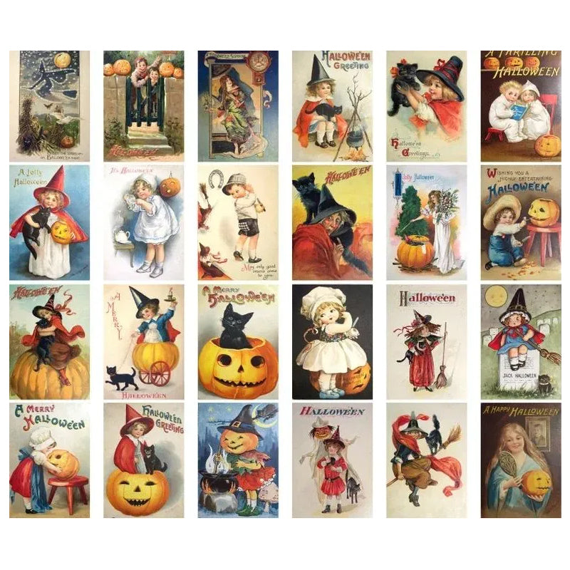 Vintage Halloween Ansichtkaarten set (24 stuks)