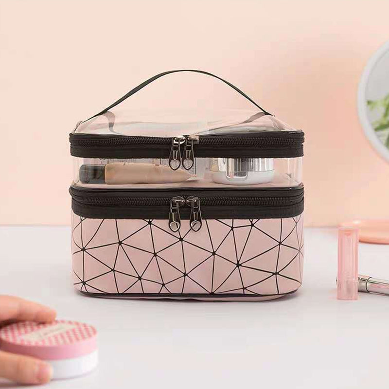 Dubbellaagse make-up tas