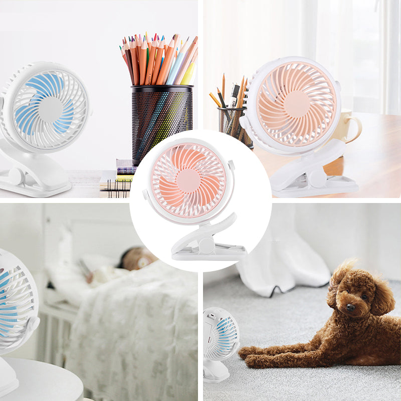 Draagbare stille clipventilator met 360 ° rotatie