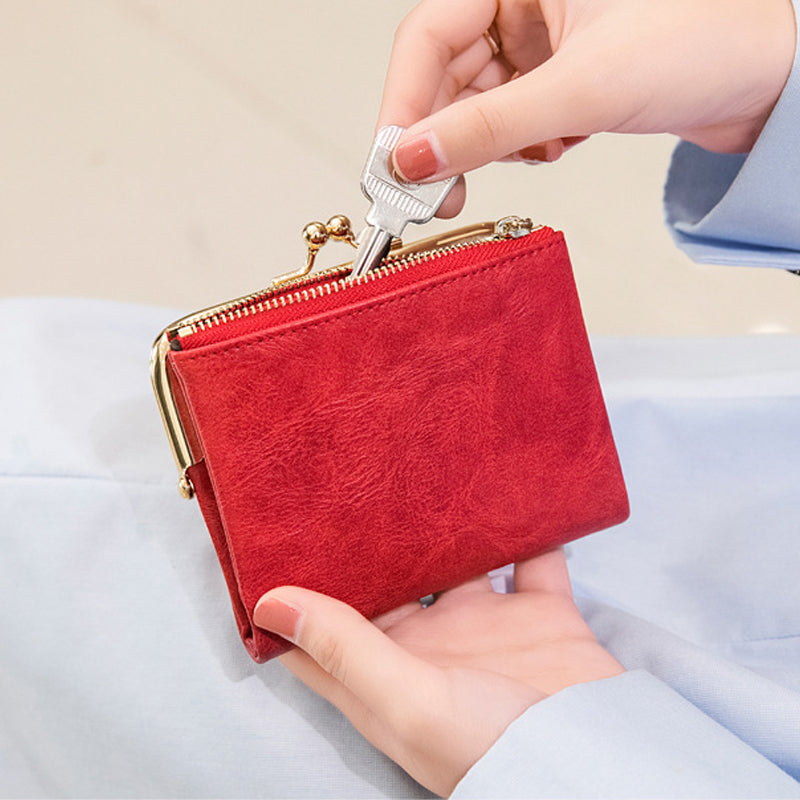 Mini Fashion dames vierkante korte portemonnee