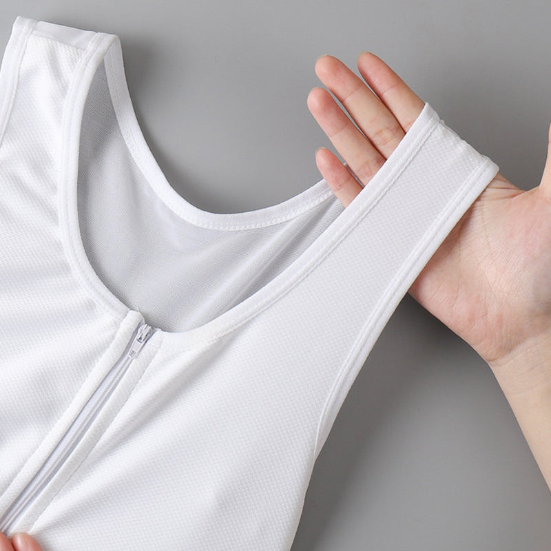 Dunne bustier-tanktop met ritssluiting aan de voorkant