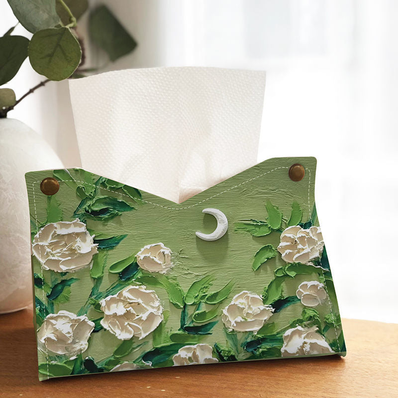 Weefseldoos met olieverf print