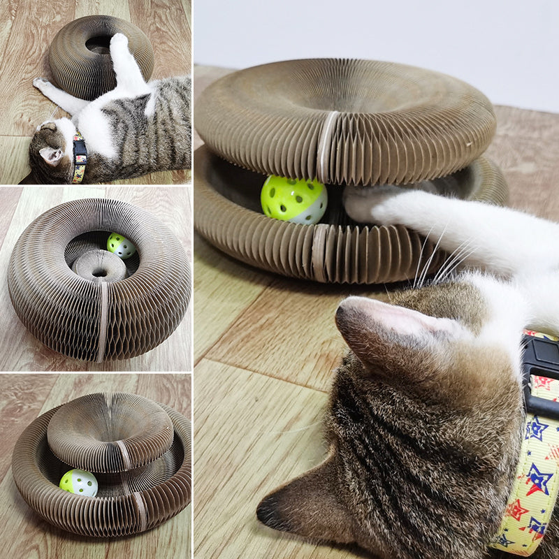 Krabplank voor katten met magische accordeon